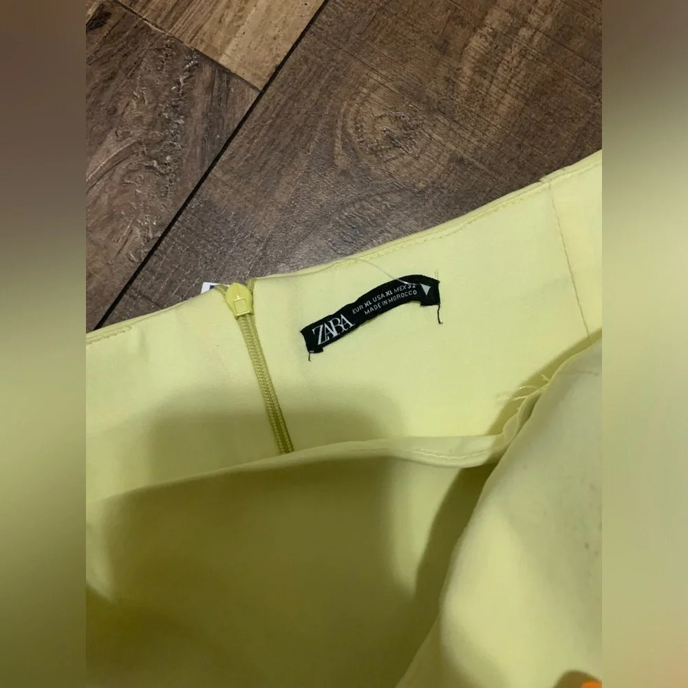 Zara cutout strapless spring yellow cocktail formal dress XL NWOT blogger fav!! - Picture 8 of 9